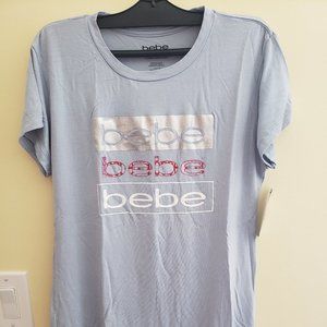 Bebe Foil Logo Lettering T-shirt Size L